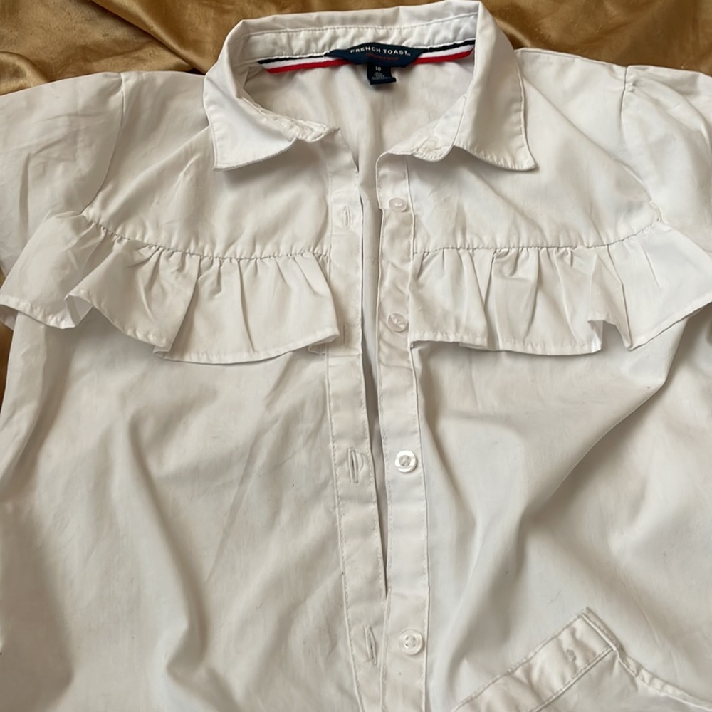 French Toast Ruffle Uniform Top - Picture 3 of 6